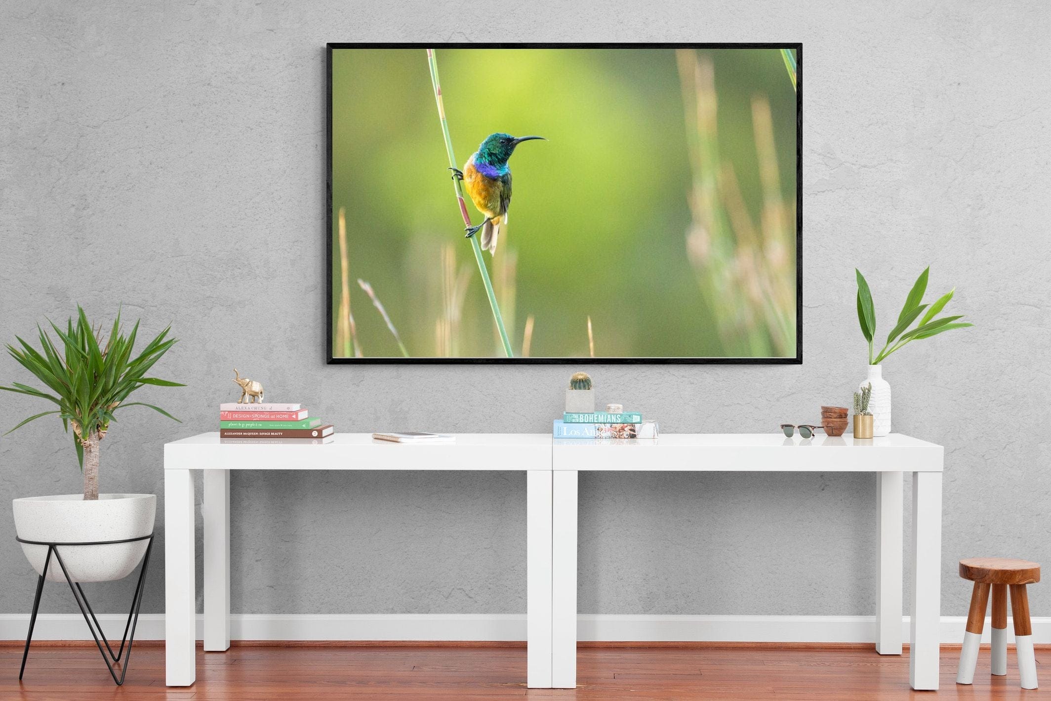 Sunbird-Wall_Art-150 x 100cm-Mounted Canvas-Black-Pixalot