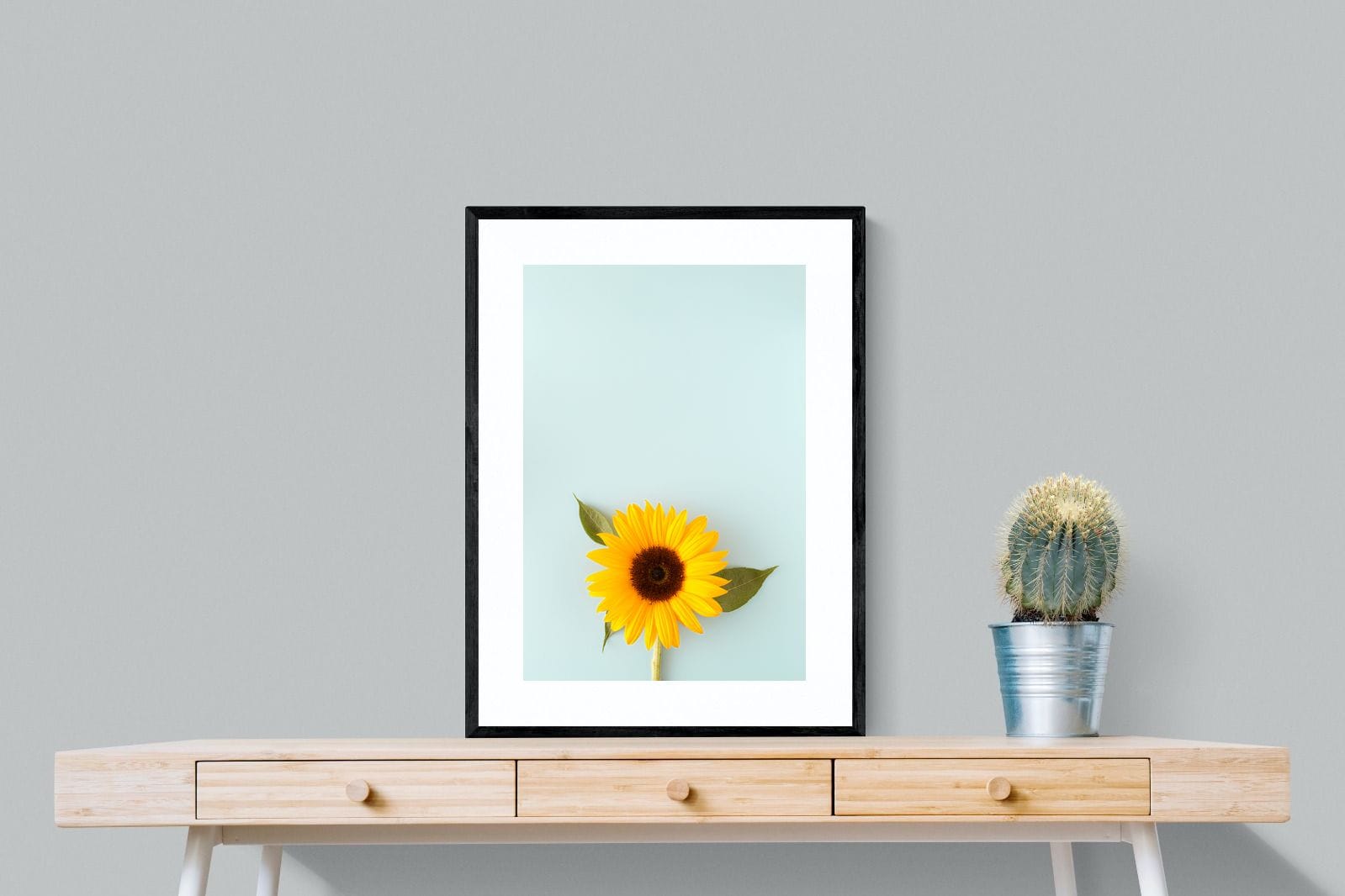 Sunflower-Wall_Art-60 x 80cm-Framed Print-Black-Pixalot