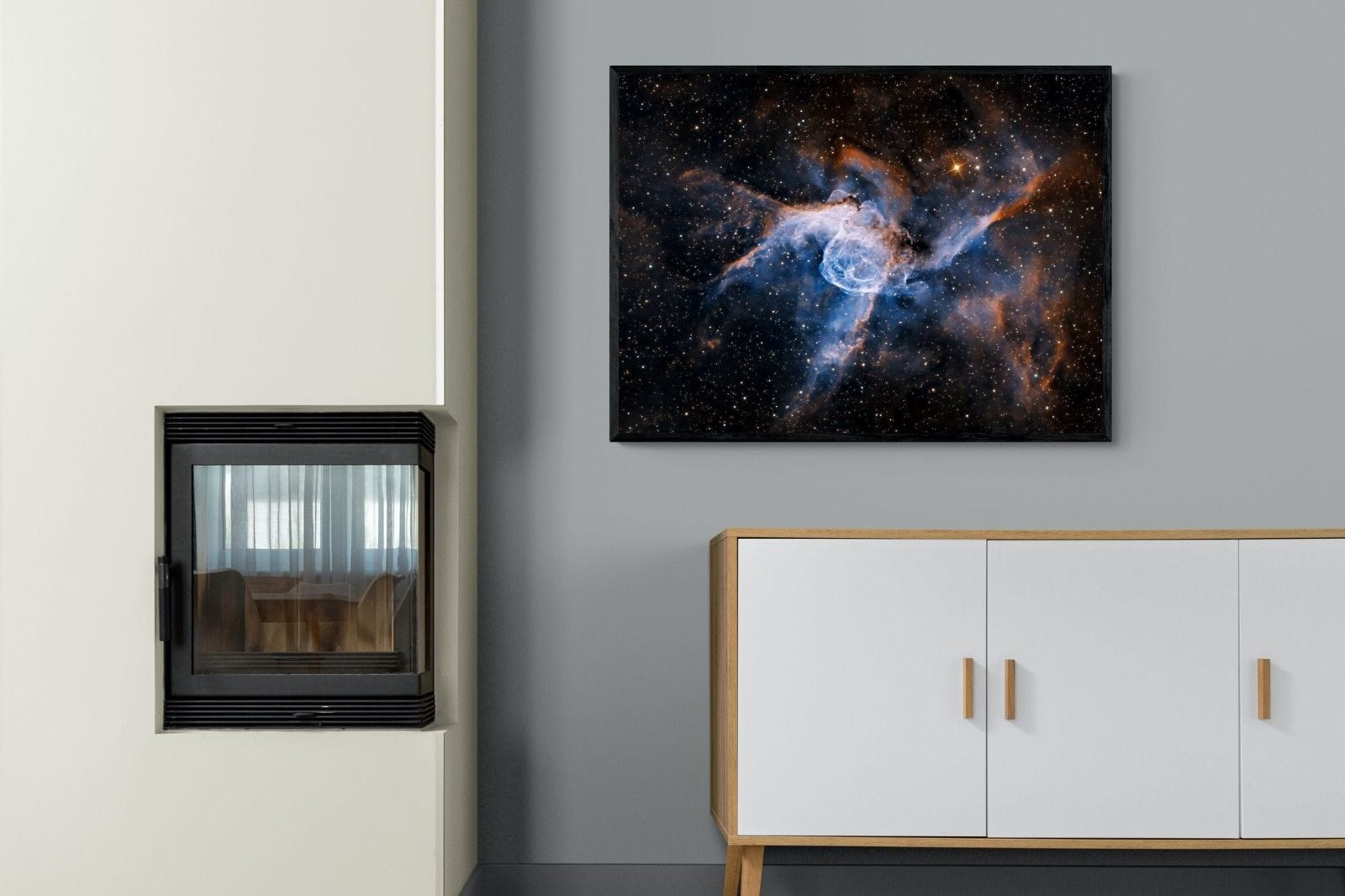 Thor's Helmet-Wall_Art-100 x 75cm-Mounted Canvas-Black-Pixalot