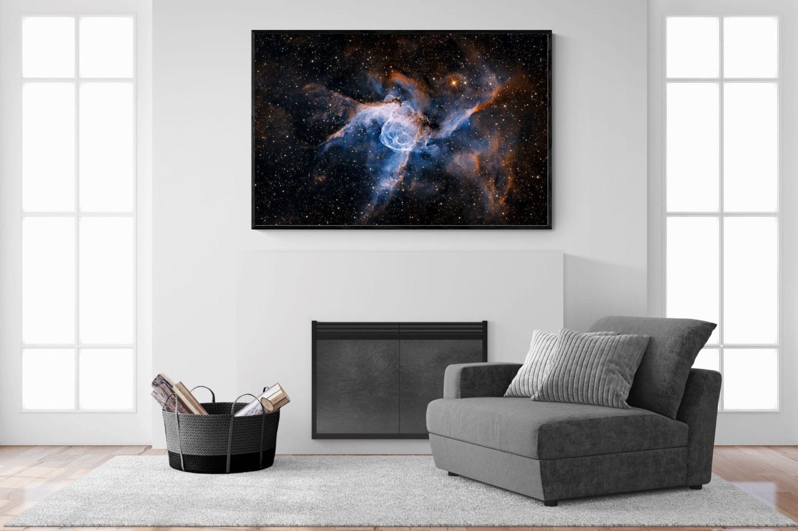 Thor's Helmet-Wall_Art-150 x 100cm-Mounted Canvas-Black-Pixalot