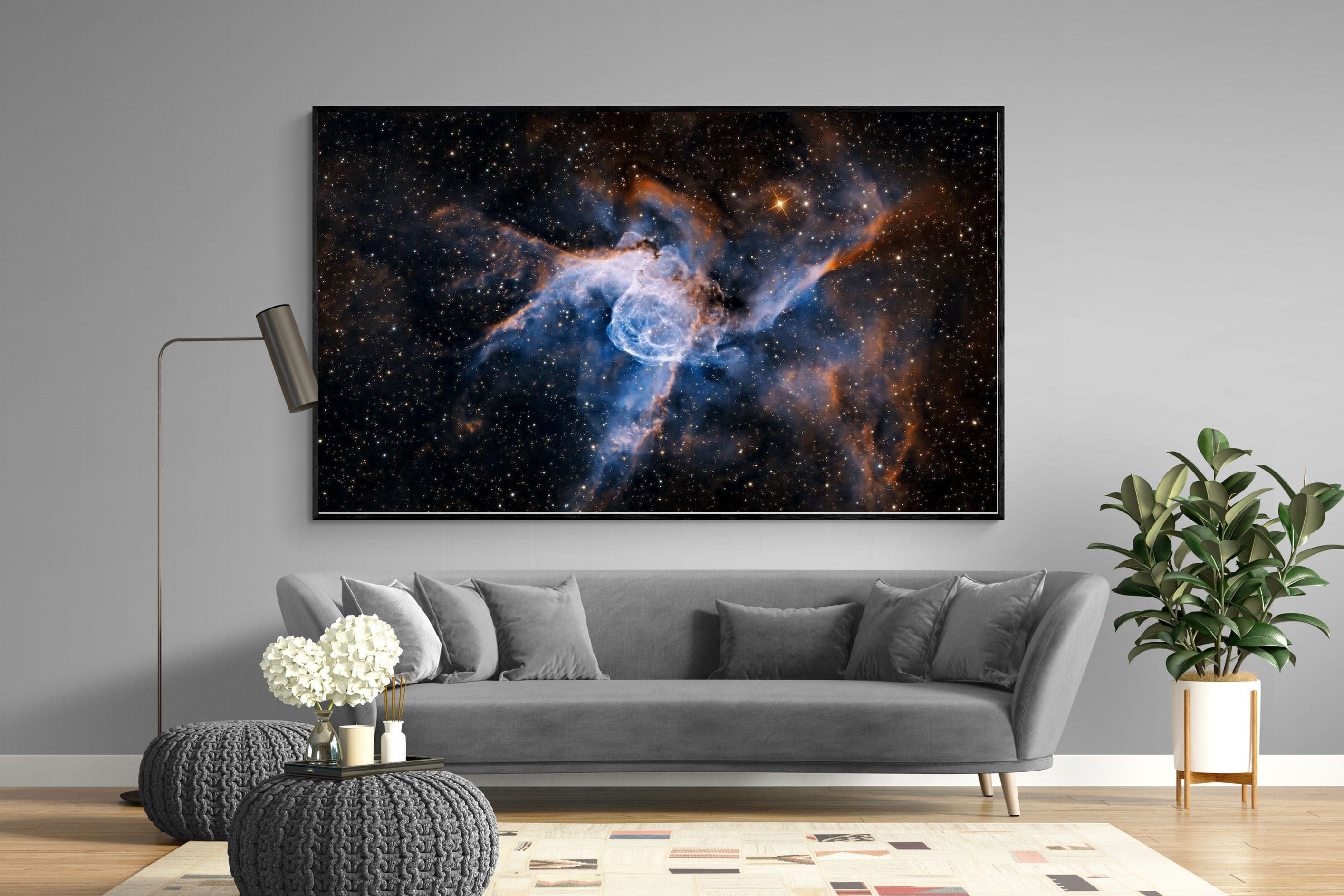 Thor's Helmet-Wall_Art-220 x 130cm-Mounted Canvas-Black-Pixalot