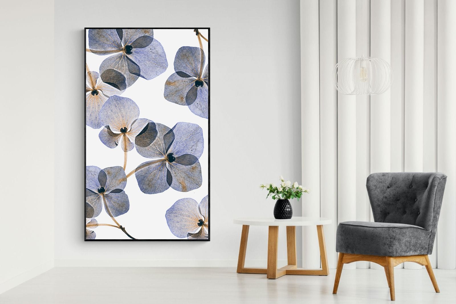 Translucent Botanical-Wall_Art-130 x 220cm-Mounted Canvas-Black-Pixalot