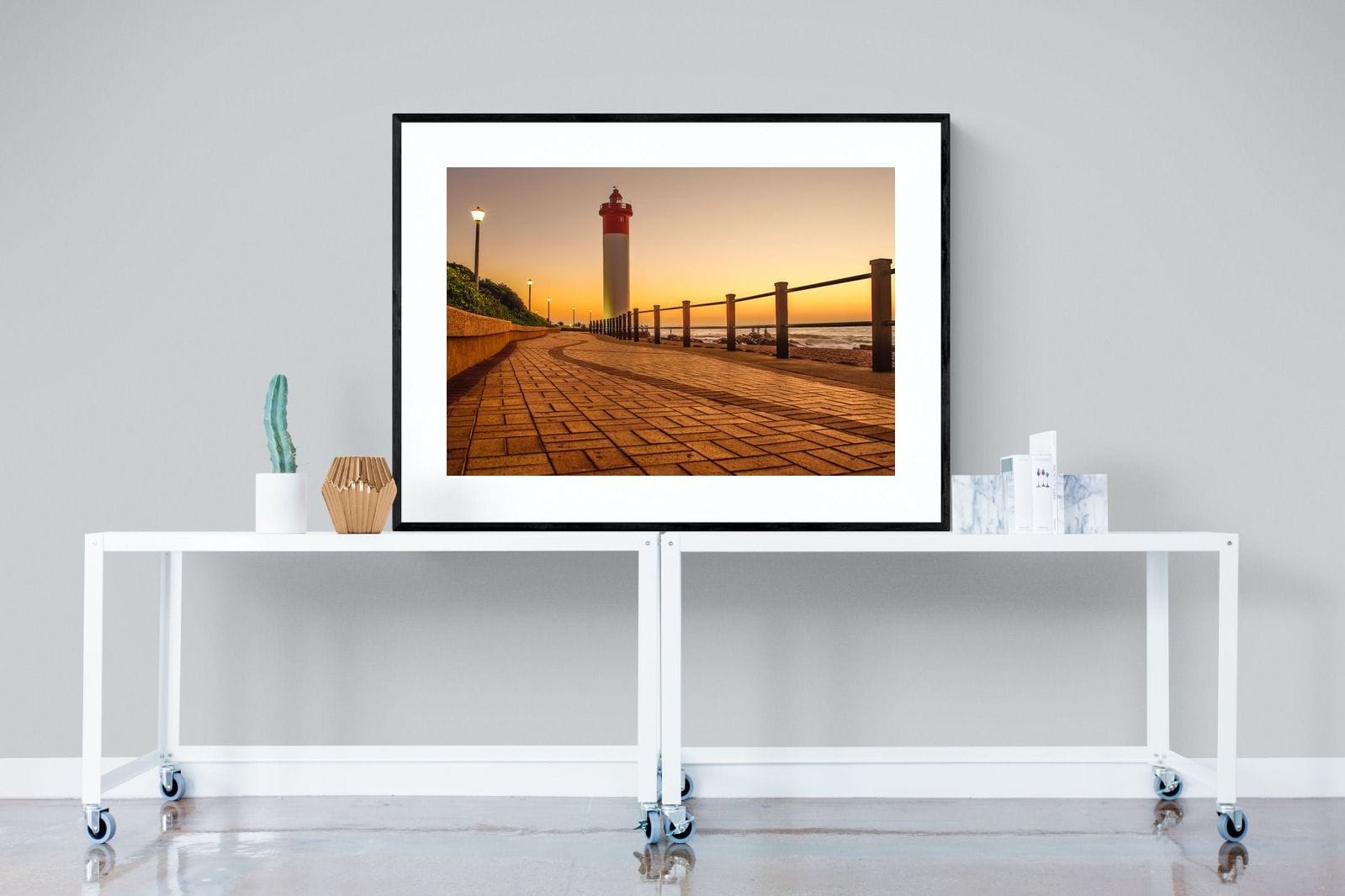 Umhlanga Promenade-Wall_Art-120 x 90cm-Framed Print-Black-Pixalot