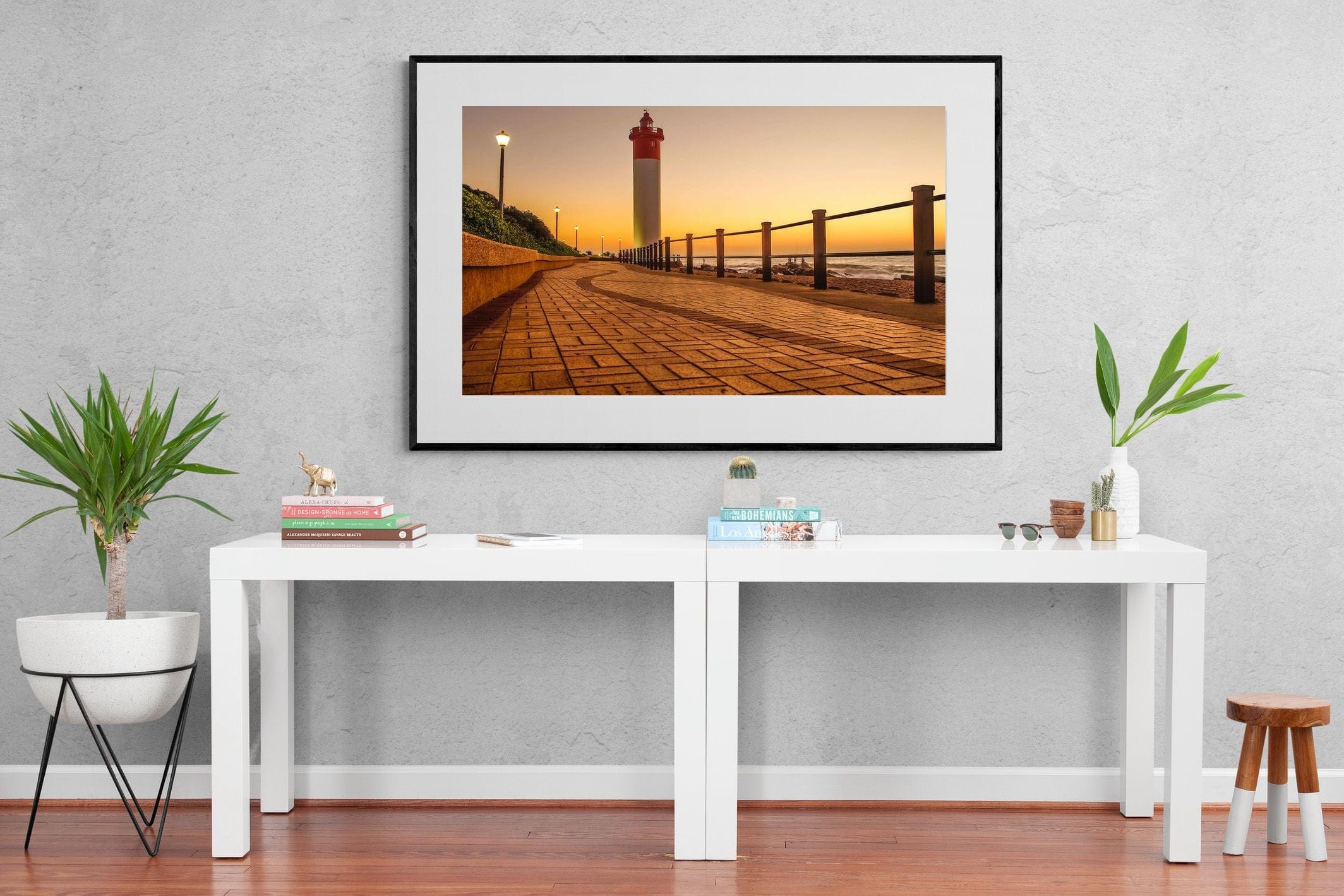 Umhlanga Promenade-Wall_Art-150 x 100cm-Framed Print-Black-Pixalot