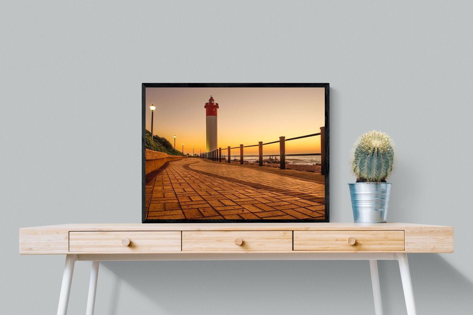 Umhlanga Promenade-Wall_Art-80 x 60cm-Mounted Canvas-Black-Pixalot