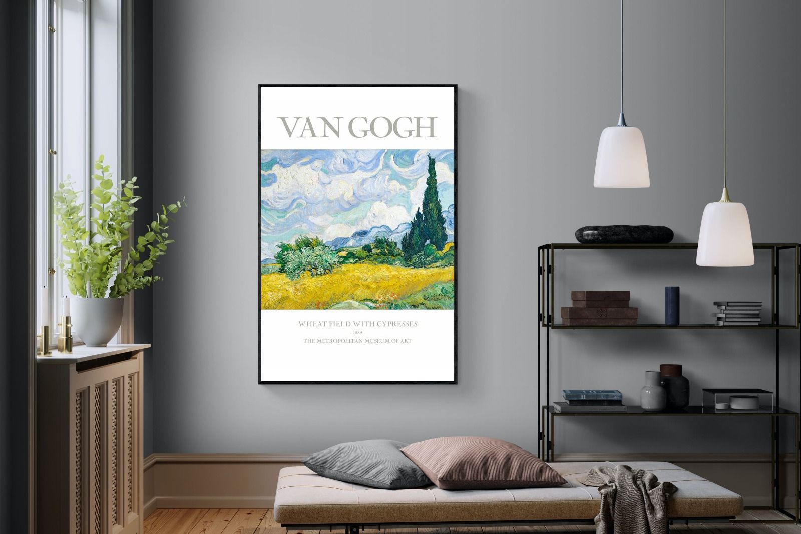 Pixalot Wheat Field With Cypresses Exhibition Poster